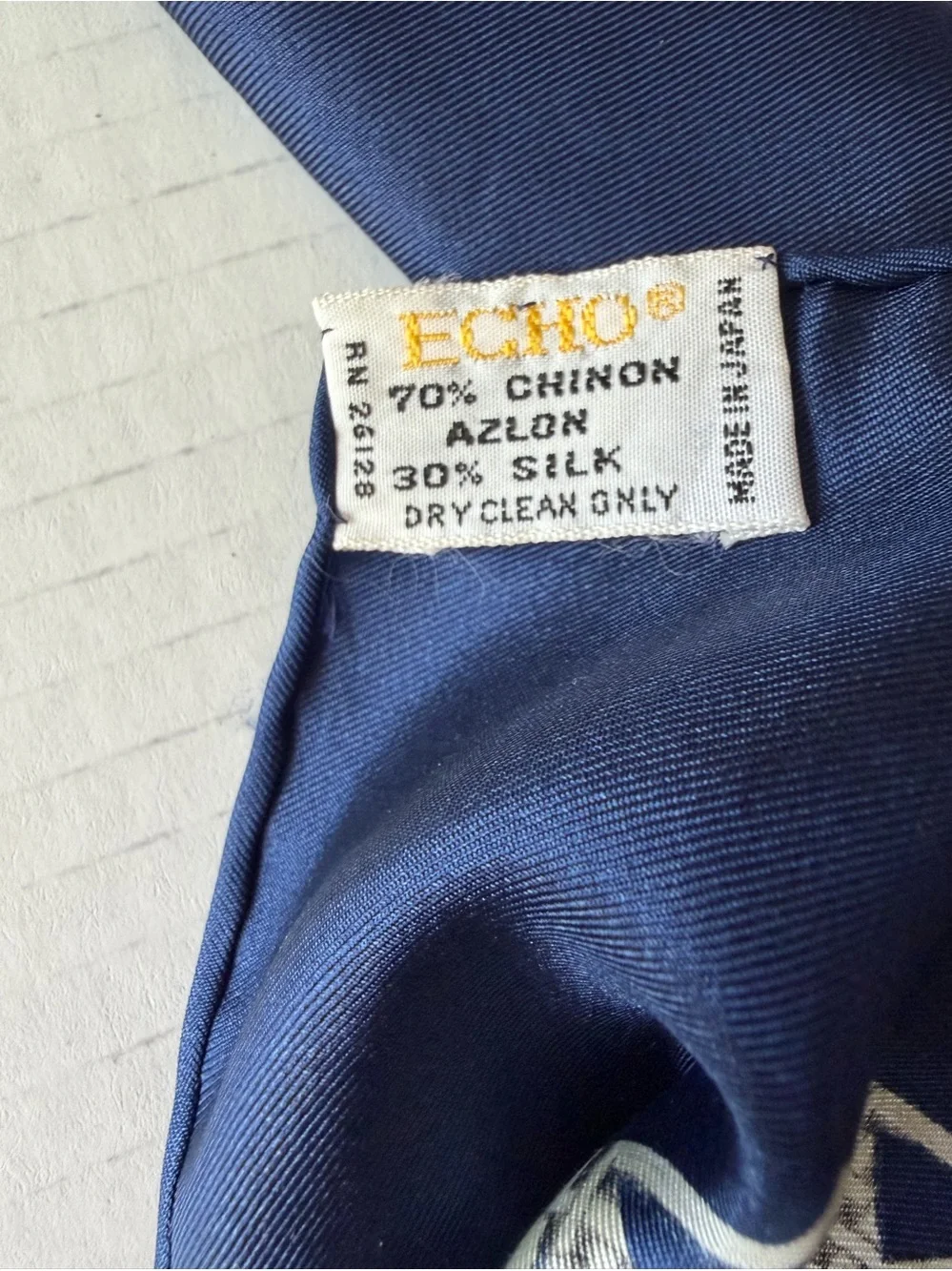 Echo vintage silk blend geometric print scarf